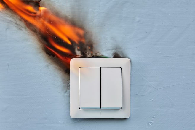 Interrupteur qui prend feu
