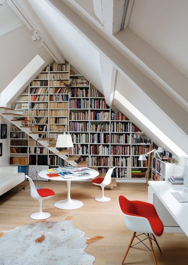 bibliothèque mansarde