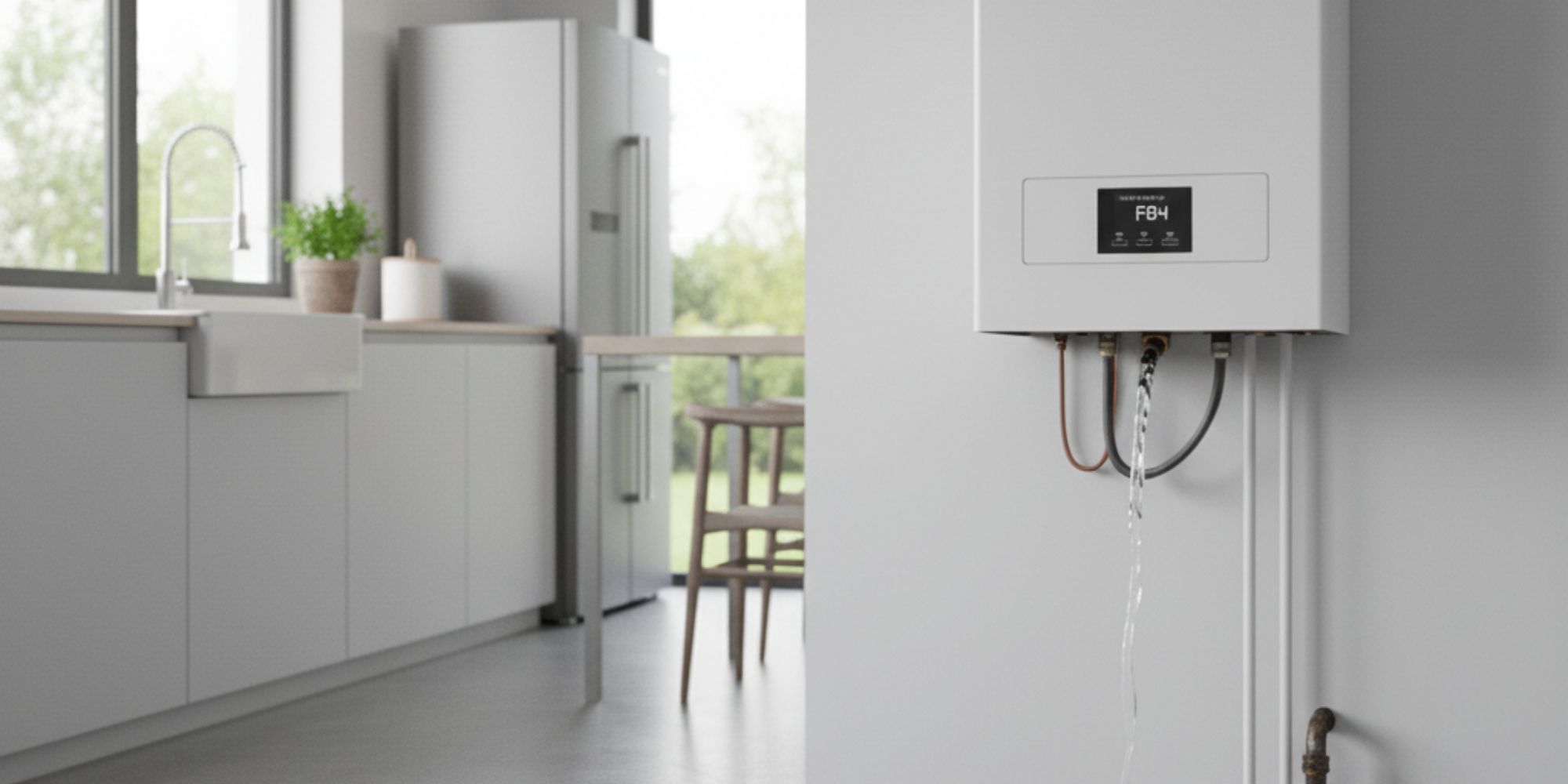 Chaudière qui fuit dans une cuisine