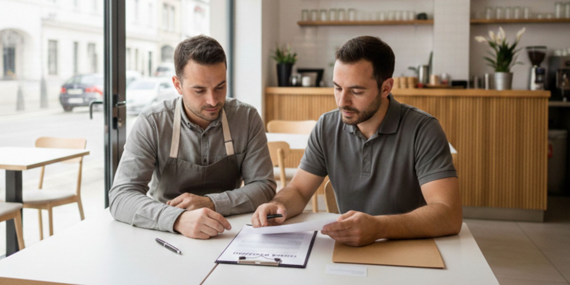 Dératiseur et restaurateur en train de discuter d'un contrat de dératisation