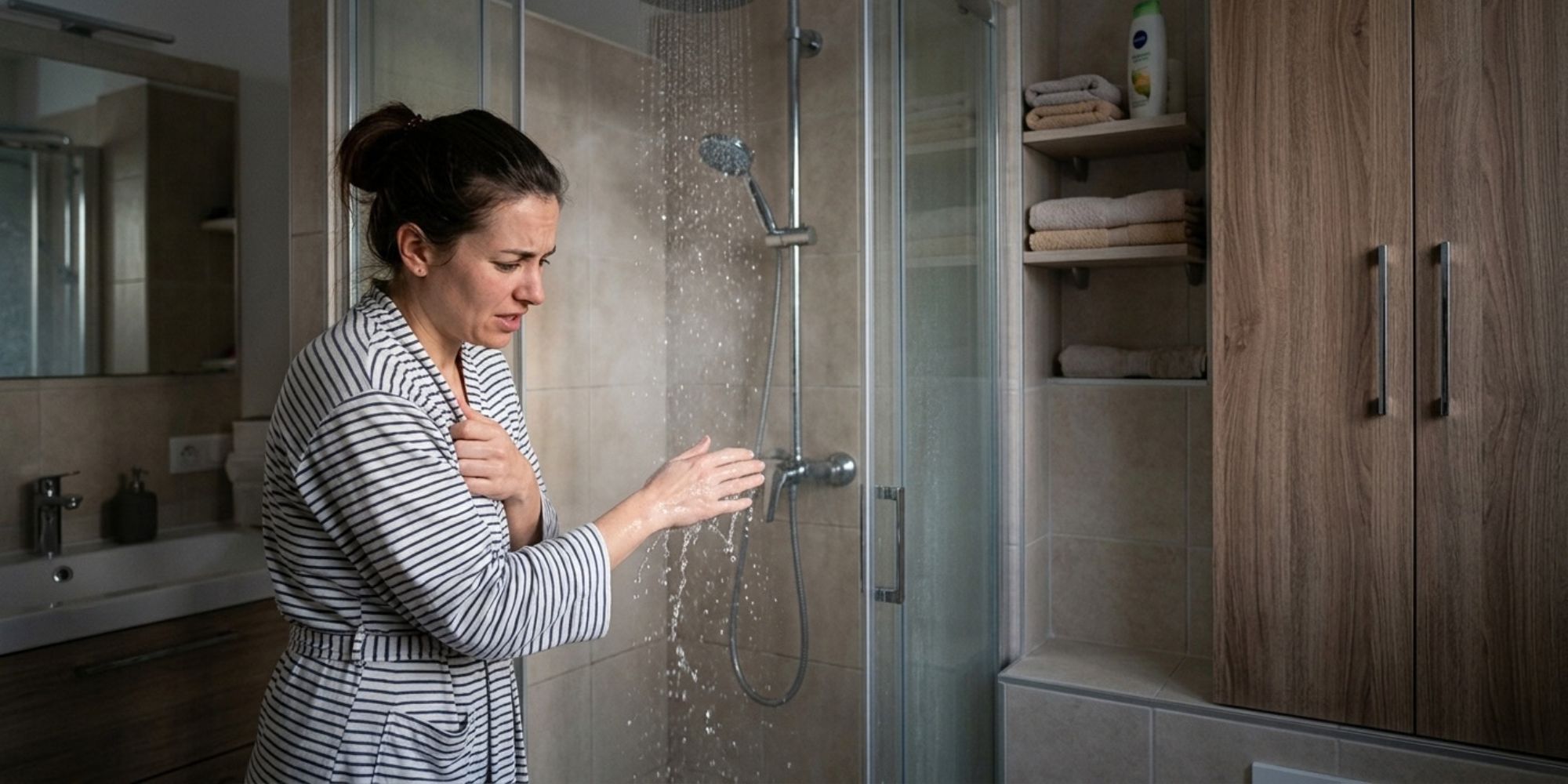 Personne qui n'a plus d'eau chaude 