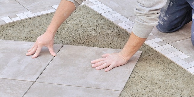 Terrasse en carrelage