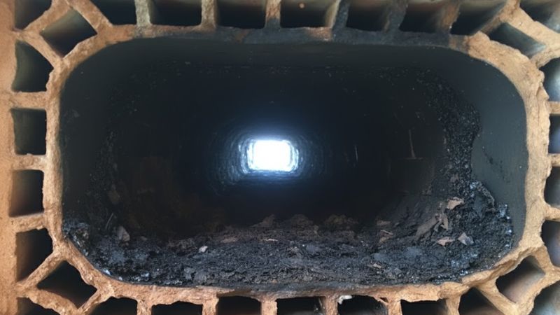 Photo de bistre dans un conduit de cheminée