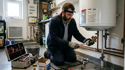 Artisan en train de changer un groupe de sécurité