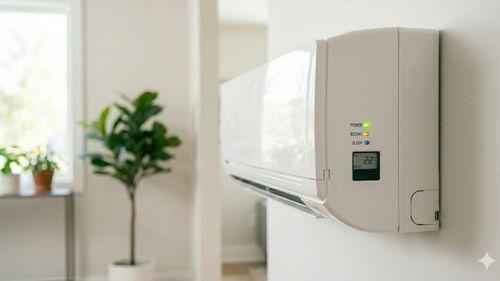 Voyant vert clignotant sur une unité murale : symptôme possible d'une clim maison qui souffle chaud