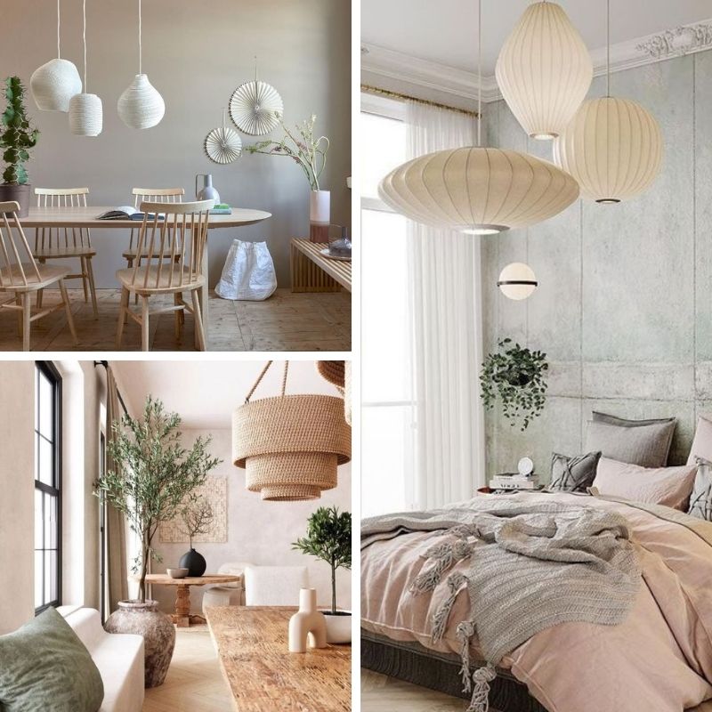 luminaires de style japandi