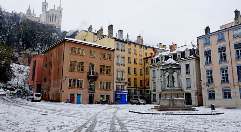 lyon sous la neige