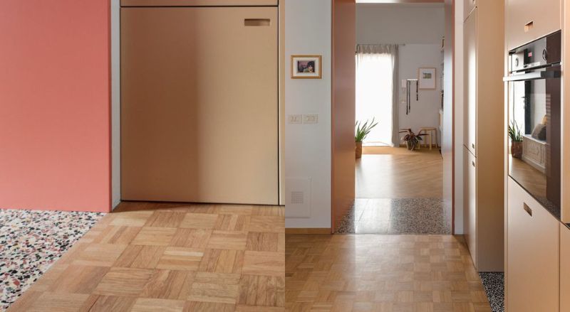 melange parquet mosaique et carrelage