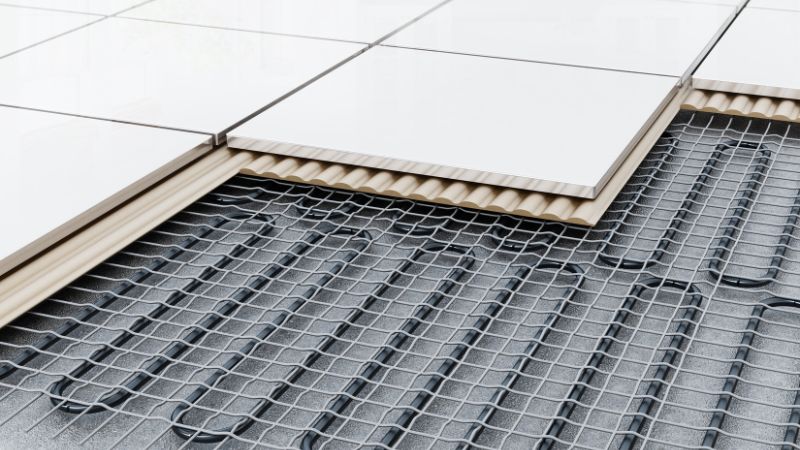 carrelage sur un plancher chauffant