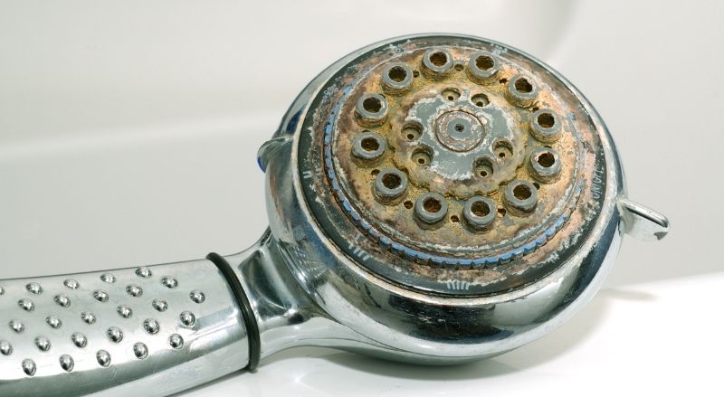 calcaire sur un pommeau de douche