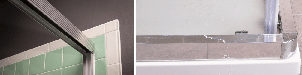 Les rails profilés servent à maintenir la paroi de douche