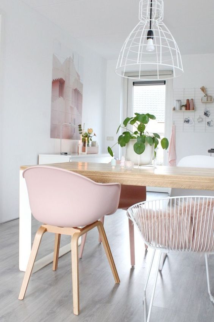 salle à manger déco pastel
