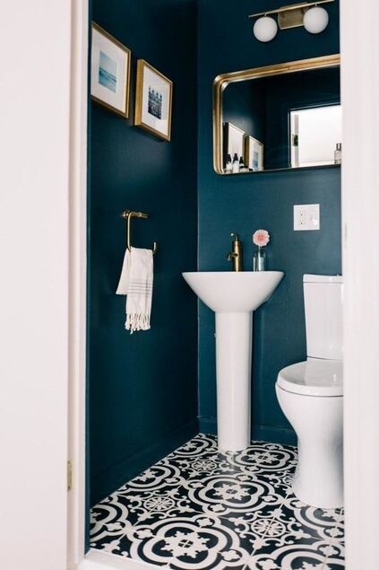 Deco Toilette Bleu Canard