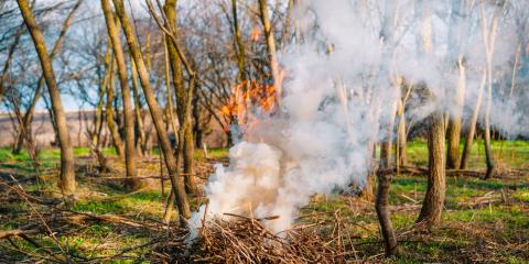 brûlage de déchets verts dans un jardin