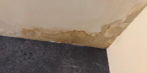 Plafond gorgé d'eau à cause d'une fuite de toiture non localisée
