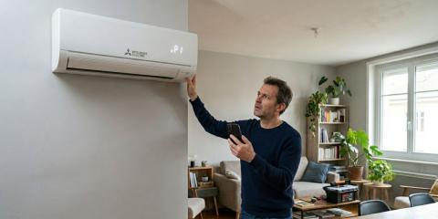 Personne qui constate un code erreur sur sa clim Mitsubishi